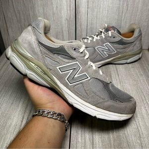 New Balance 990 v3 USA Heritage Grey Running Shoe Sneaker Mens Size 13 B M990GL3